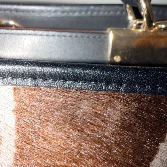 Coach Zebra Print Satchel in Brown and Black - Picture 5 of 14